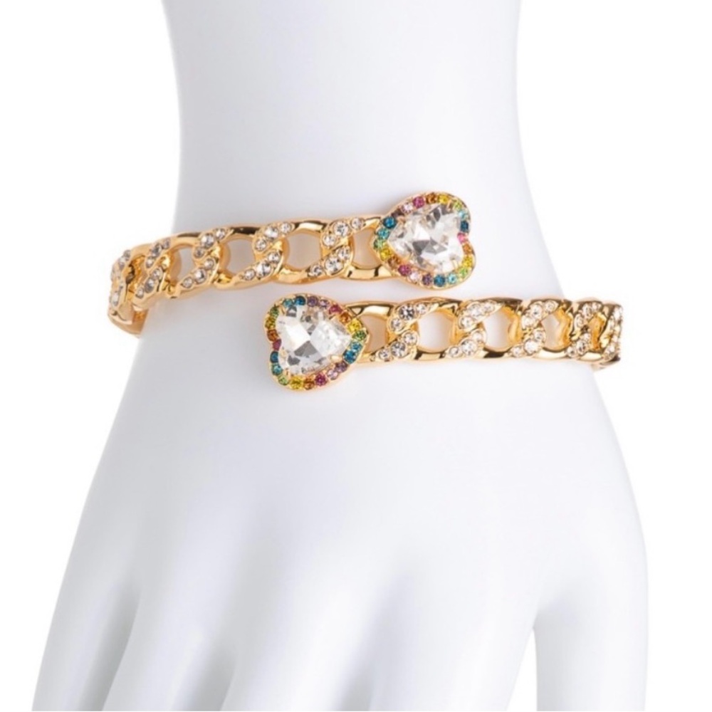 New KURT GEIGER LONDON
Rainbow Crystal Heart  Chain Bypass Bangle Bracelet - Picture 4 of 13